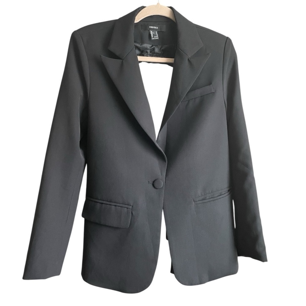 Forever 21 blazer open back black womans S